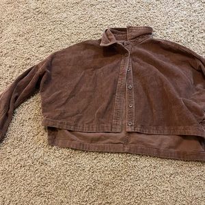 Cropped brown corduroy jacket